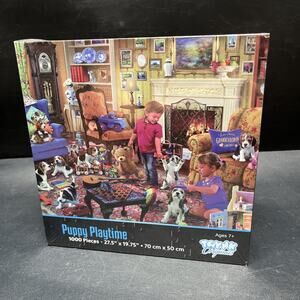 Puppy Playtime Dog Puzzle 1000 Piece Jigsaw Puzzle Sealed Toynk 27.5” X 19.75”